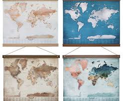World Map Canvas With Hanging Rails And