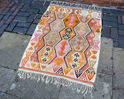 vine turkish kilim rug colourful