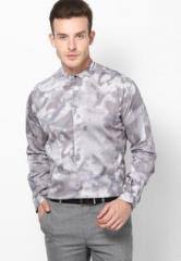 Wills Lifestyle Grey Printed Formal Shirt For Men Price