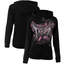 Tapout Womens Thunderstorm Raglan Hoodie Grey Fight