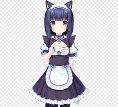 She always did have a fondness with anime catgirls. Nekopara French Maid Anime Catgirl Anime Purple Black Hair Png Pngegg