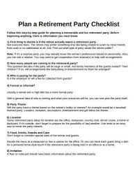 We have videos showing how to make a resume and how to write a cover letter. 9 Retirement Party Checklist Templates In Pdf Free Premium Templates
