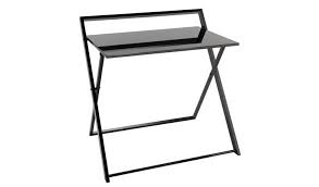 76 long office desk black industrial metal glass surface modern contemporary. Buy Habitat Compact Folding Office Desk Black Desks Argos