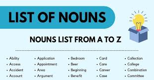 common nouns list in english 7esl