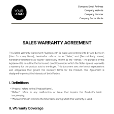 s warranty agreement template