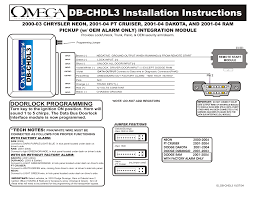 Nov 09, 2019 · only the driver door has this problem. Omega Db Chdl3 Installation Manual Manualzz