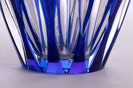 Blue Cut Glass Crystal Vase