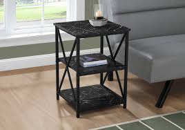 Accent Table 26 H Black Marble