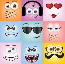 flat color emoji collection happy smile
