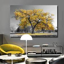 Yellow Tree Canvas Wall Art Landscape