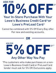 Log in to your lowes consumer credit card account online to pay your bills, check your fico score, sign up for paperless billing, and manage manage your lowe's® consumer card account online. 10 Off In Store Purchases Lowe S For Pros