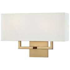George Kovacs 2 Light Wall Sconce In Honey Gold With Fabric Shade Bed Bath Beyond