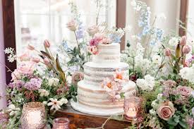 cake table displays a garden party