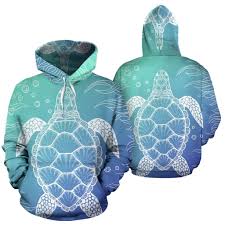 Sea Turtle Blue Design Pullover Hoodie