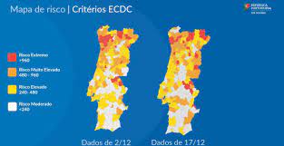 Comparação mapa de portugal escolar 2 faces (27 x 40,5 cm) folha livro. Covid 19 Governo Atualiza Mapa Dos Concelhos De Risco Tvi24