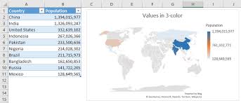 how to create an excel map chart
