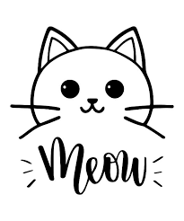vector funny cartoon cat print