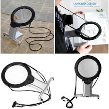 6x 2x Hands Free Magnifying Glass Magnifier With Led Light Reading Hanging Loupe Ebay
