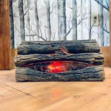 Log Fireplace Insert Vintage