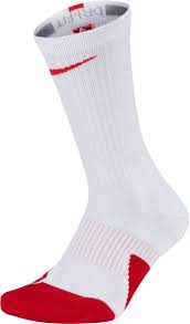 Nike Elite Crew Basketball Socks Medium White Red