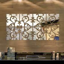 32x Glass Mirror Tiles Wall Sticker