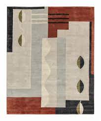 french art deco rug in gray brown
