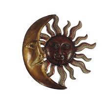 Benzara Sun Moon Bronze And Red Metal
