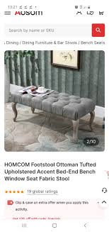 Footstool Ottoman Tufted Upholstered