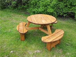 6 Seat Treated Round Picnic Table