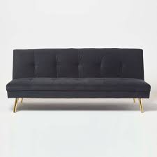 laurie velvet clack sofa bed black