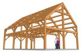 24x36 timber frame barn house plan