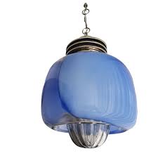 Vintage Blue Murano Glass Pendant Lamp