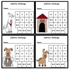 Addition Fluency Progress Chart Dog Themed
