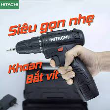 Máy Khoan bắt vít dùng pin 12V Hitachi Lõi đồng - Máy khoan