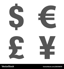 money sign euro dollar yen vector image