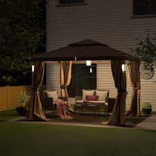 Shop Luxuriously 10 X 12 Garden Gazebo Soft Top Outdoor Patio Gazebo Tent With Mosquito Netting Led Lights And Bluetooth Speakers On Sale Overstock 31633234
