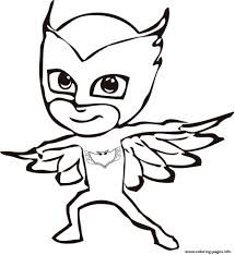 Pj masks coloring page with few details for kids. Pj Masks Coloring Pages Printable