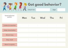 Pastel Preschoolers Behaviour Reward Chart Templates By Canva