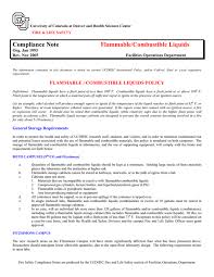 compliance note flammable combustible
