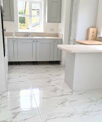 white marble effect porcelain tiles