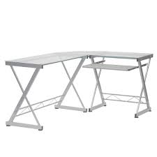Clear Tempered Glass Top Computer Desk