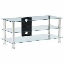 Tv Stand Unit With Shelves Tempered