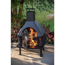 H Steel Wood Burning Outdoor Fireplace