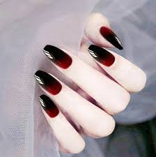 maroon artificial nails full nail