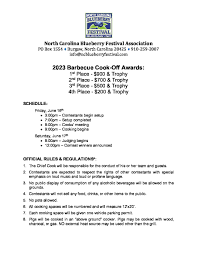2023 bbq cook off awards rules