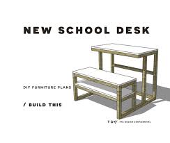 These ladies have done it again! Free Diy Furniture Plans How To Build A New School Desk With Bench The Design Confidential