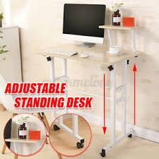 Product title height adjustable computer standing desk mobile stan. Sit Stand Computer Workstation Desk Adjustable Height Table Office W Wheel Ebay