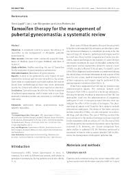 Pdf Tamoxifen Therapy For The Management Of Pubertal