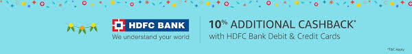 Offers hdfc bank debit/credit cards : Hdfc Cashback Offer 10 Additional Cashback During The Great Indian Festival Amazon In