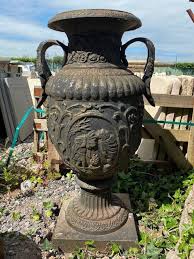 Cast Iron Decorative Urn On Plinth